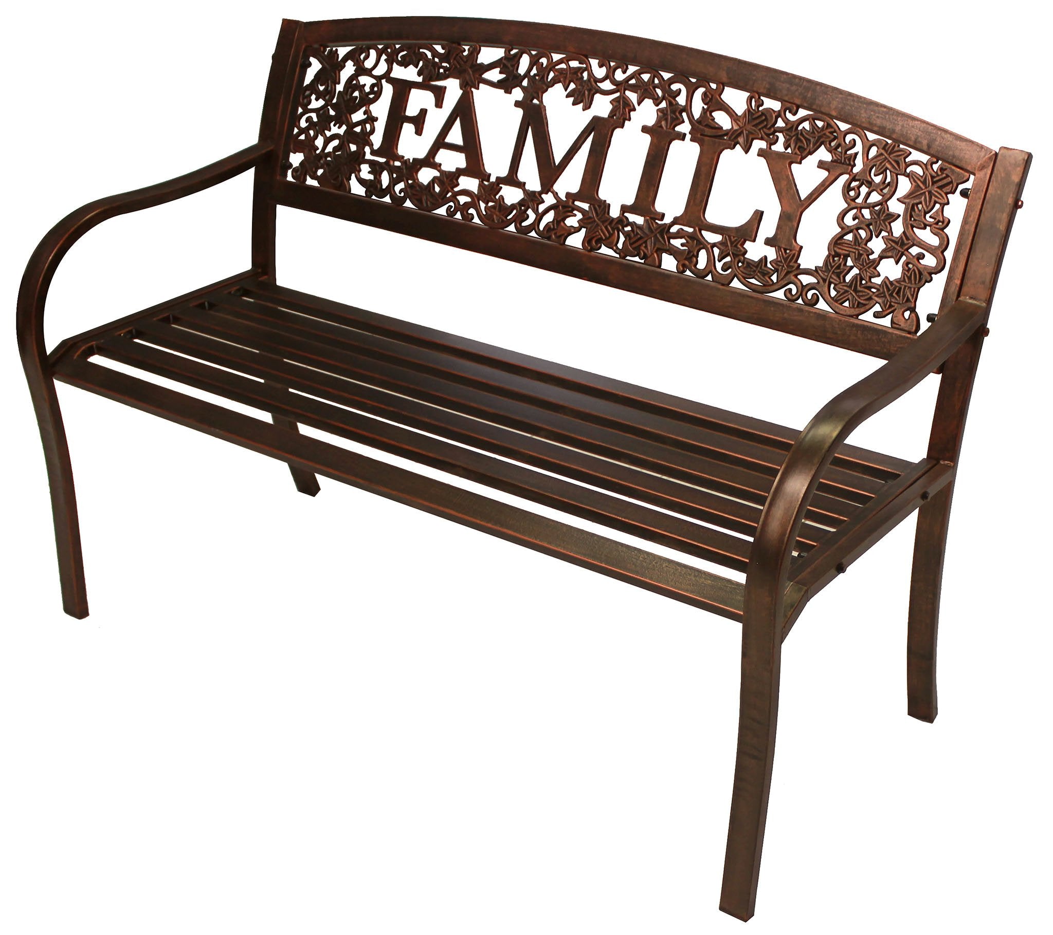 Leigh Country - Panca Family In Metallo, Finitura Bronzo, Per Giardino E Esterni, 63,5x127x86,5 Cm