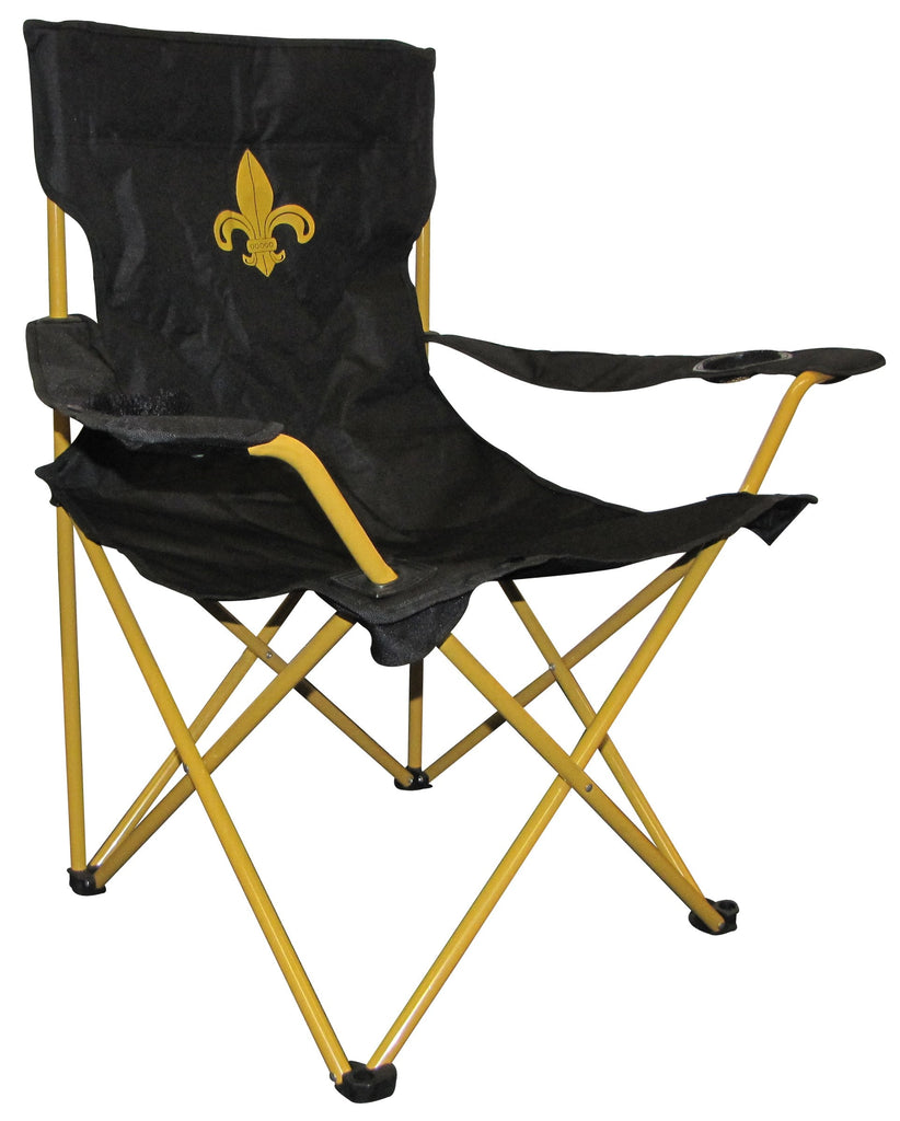 Fleur-de-lis Black Folding Lawn Chair - Lawn Chair