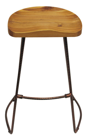 Iron Grove Wood and Rebar Stool - Stool