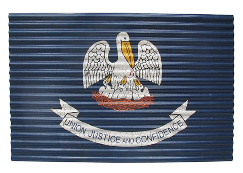 Louisiana Corrugated Metal State Flag - Decor
