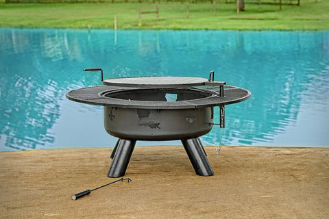 Louisiana Fleur-de-lis Fire Pit with Grates - Fire Pit