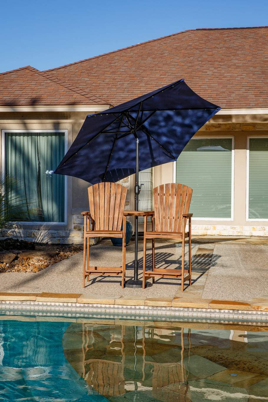 blue patio umbrella with led lights Patio Umbrella LED Light Blue 9ft. – LEIGH COUNTRY
