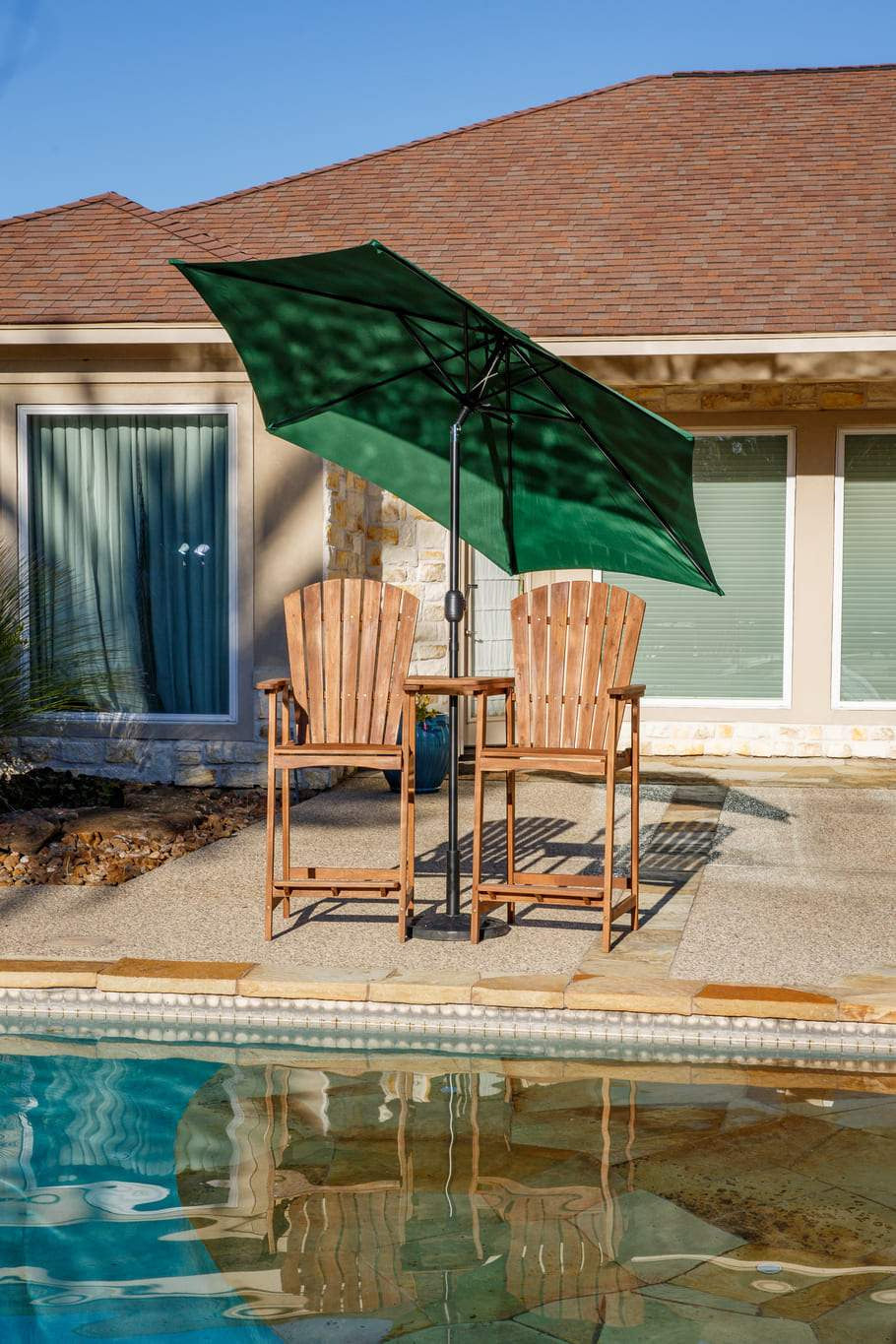 light green patio umbrella Leigh Country TX 94132 9' Green Solar Powered LED Patio Umbrella