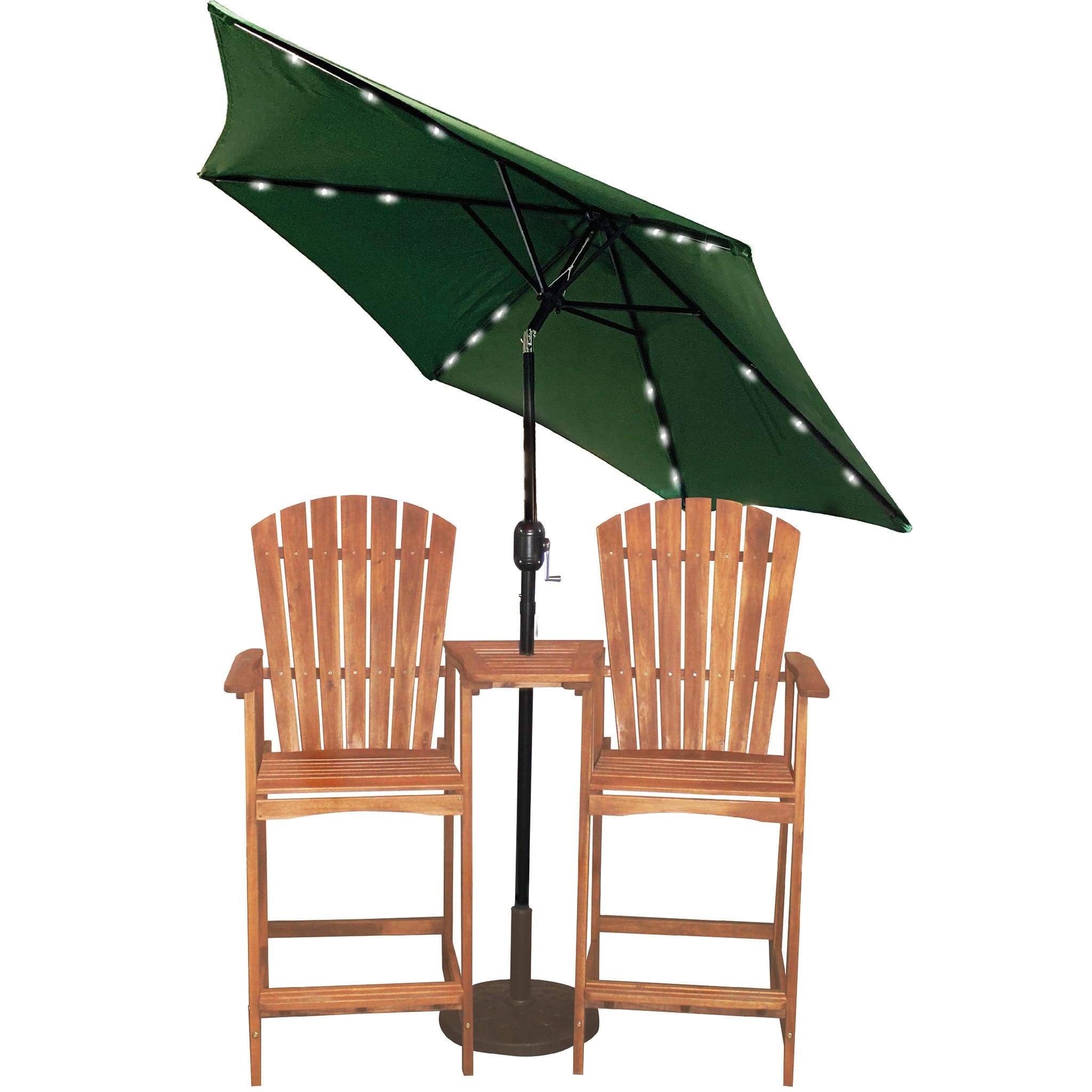 lighted patio umbrellas Leigh Country TX 94132 9' Green Solar Powered LED Patio Umbrella