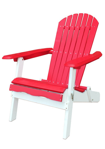 Red and White Folding Adirondack Chair - Adirondack Chair