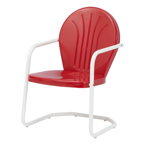 Red Retro Metal Chair - Chair