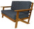 Sequoia Rustic Sofa Bench with Cushions - Bench