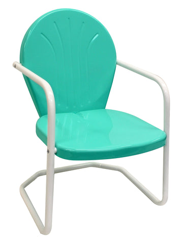 Teal Retro Metal Chair - Chair