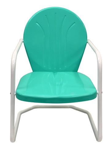 Teal Retro Metal Chair - Chair