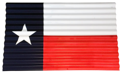 Texas Corrugated Metal Flag - Small - Decor
