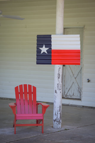 Texas Corrugated Metal Flag - Small - Decor