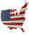 USA Flag Map Corrugated Metal Art - Large - Decor